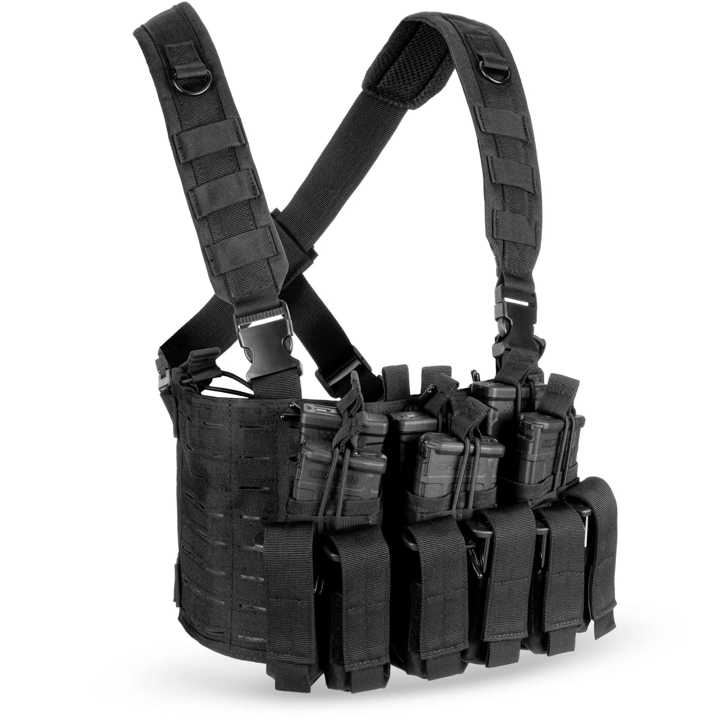 Tactical Chest Rig Vest Kangaroo Magazine Pouch Military Recon Harness Airsoft