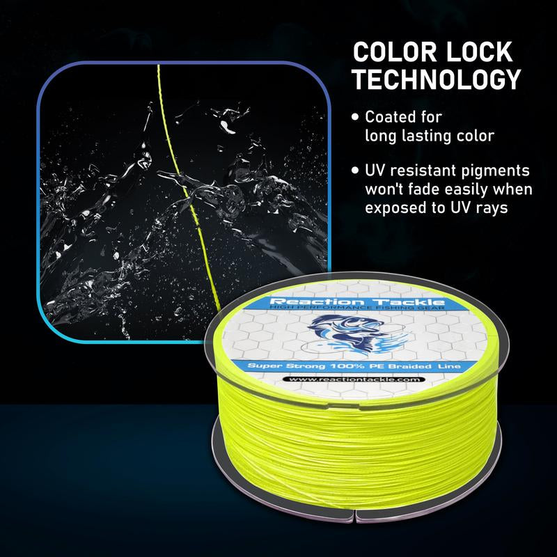 Reaction Tackle Braided Fishing Line - NO FADE Black