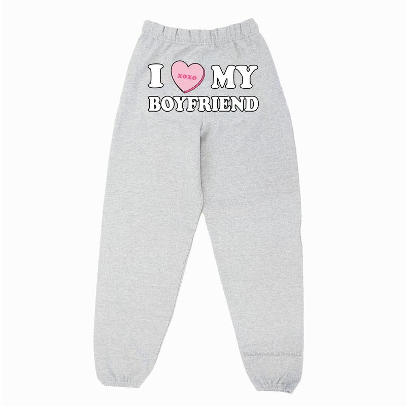 I Love My Boyfriend Sweatpants | Original Seller Heart My Boyfriend Valentine’S Day Gift