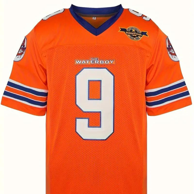 Bobby Boucher #9 the Waterboy Adam Sandler Movie Mud Dogs Bourbon Bowl 50Th Anniversary Movie Football Jersey