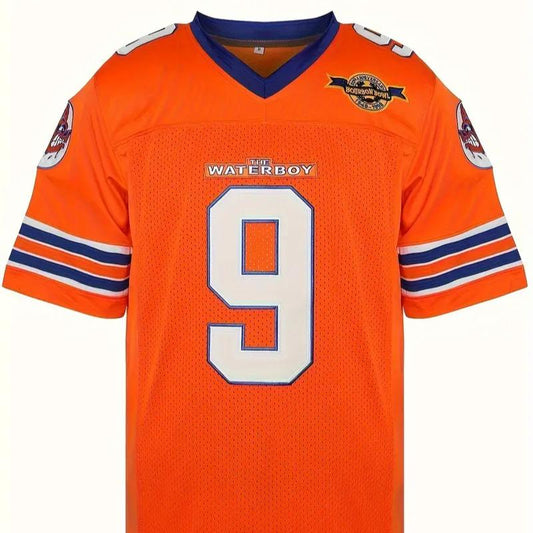 Bobby Boucher #9 the Waterboy Adam Sandler Movie Mud Dogs Bourbon Bowl 50Th Anniversary Movie Football Jersey