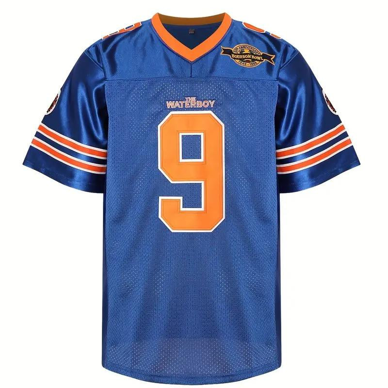 Bobby Boucher #9 the Waterboy Adam Sandler Movie Mud Dogs Bourbon Bowl 50Th Anniversary Movie Football Jersey