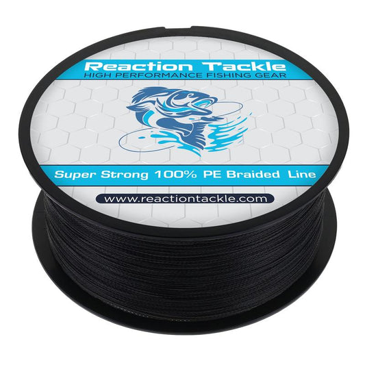 Reaction Tackle Braided Fishing Line - NO FADE Black