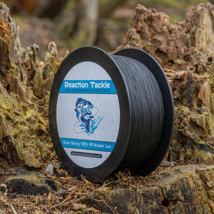 Reaction Tackle Braided Fishing Line - NO FADE Black