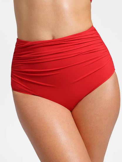 Popilush Ruched High-Waist Shapewear Bikini Set